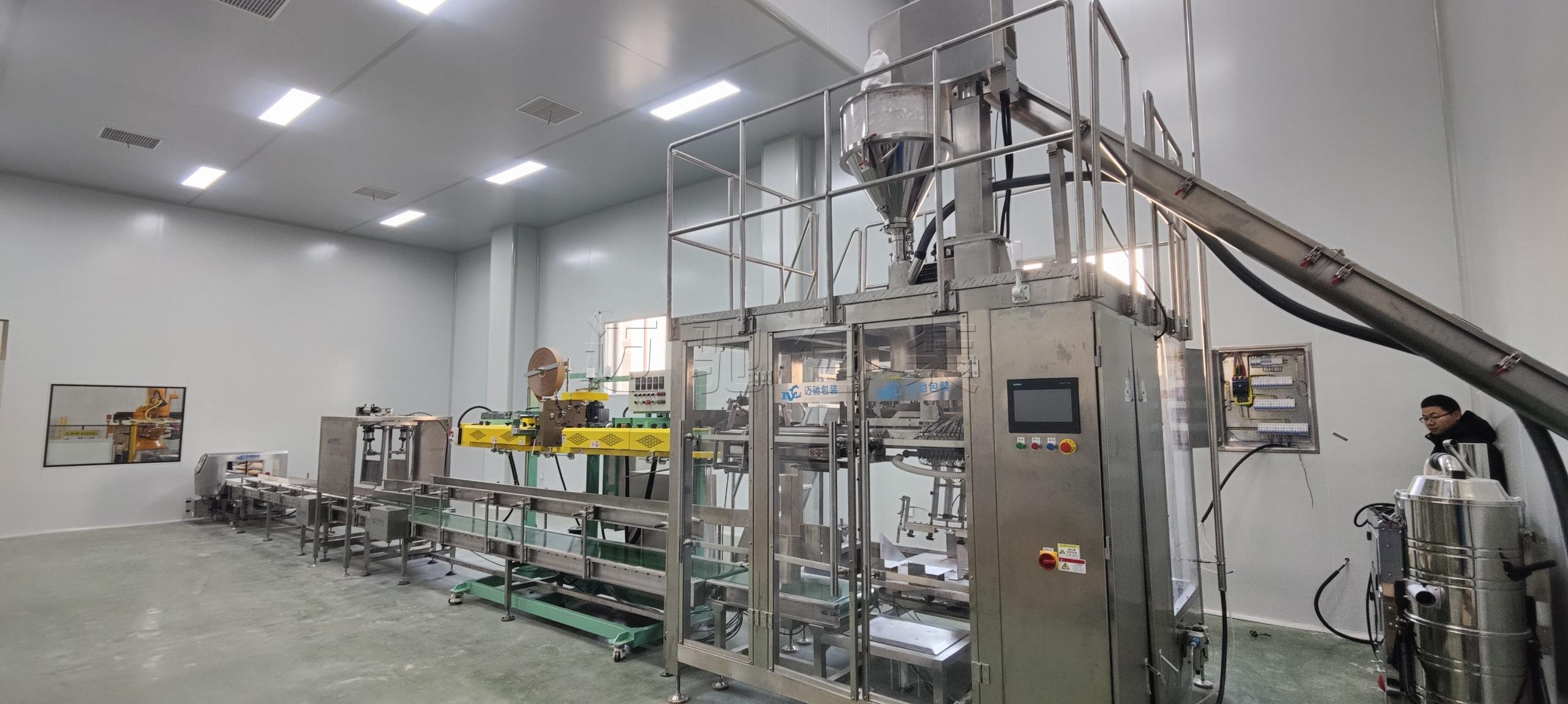25公斤定量包装机新方案 迈驰机械手自动上袋适配多种粉体物料